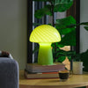 Lampe champignon verte en verre