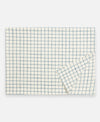 Verdigris checkered tablecloth in organic cotton