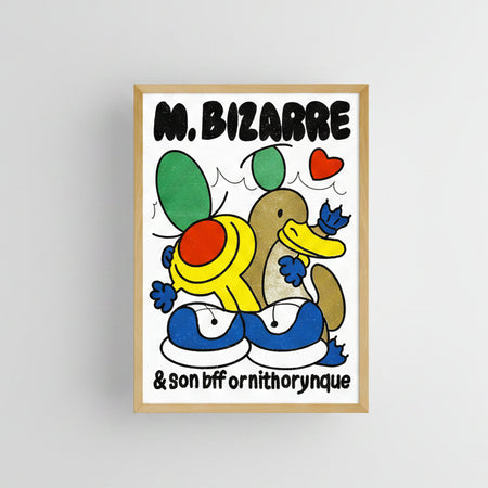 Affiche risographie 'Monsieur Bizarre'  