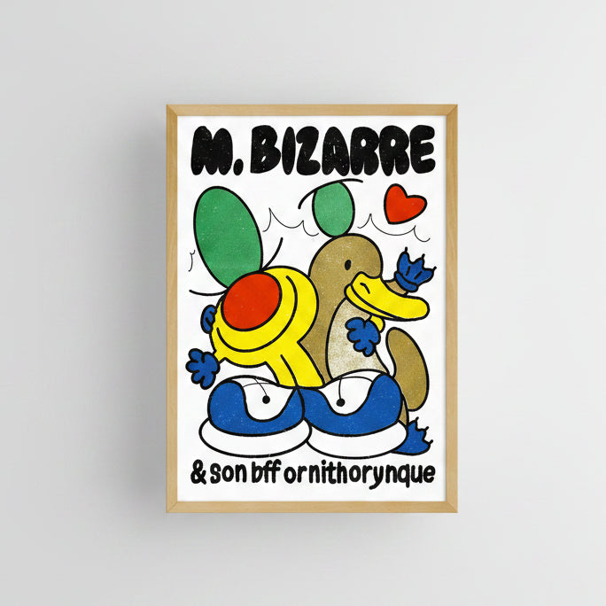 Affiche risographie 'Monsieur Bizarre'  