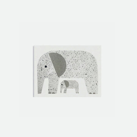 Petite carte / affichette risographie Elephants