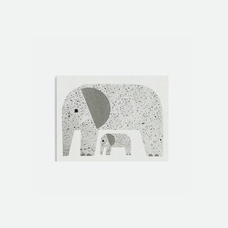 Small risograph card / poster Elephants