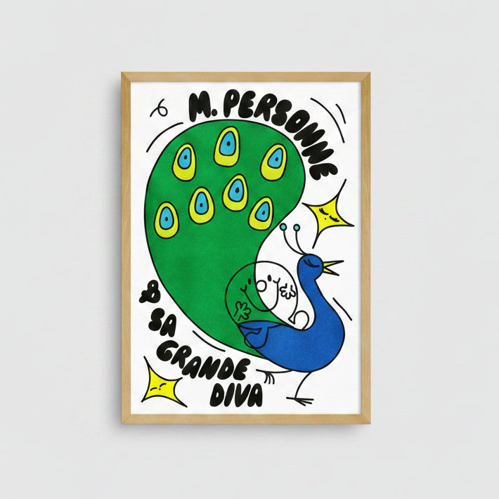 Affiche risographie 'Monsieur Personne'