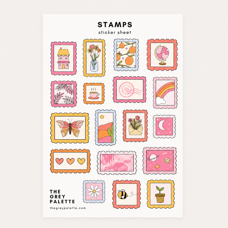 Feuille d'autocollants Timbres