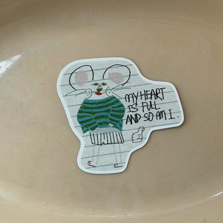 Autocollant Souris My heart is full