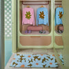 Tapis de bain runner Fleurs