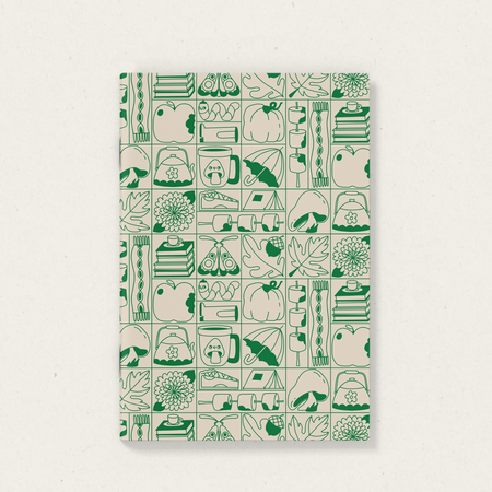 Carnet de notes Grille d'automne vert [pages blanches]