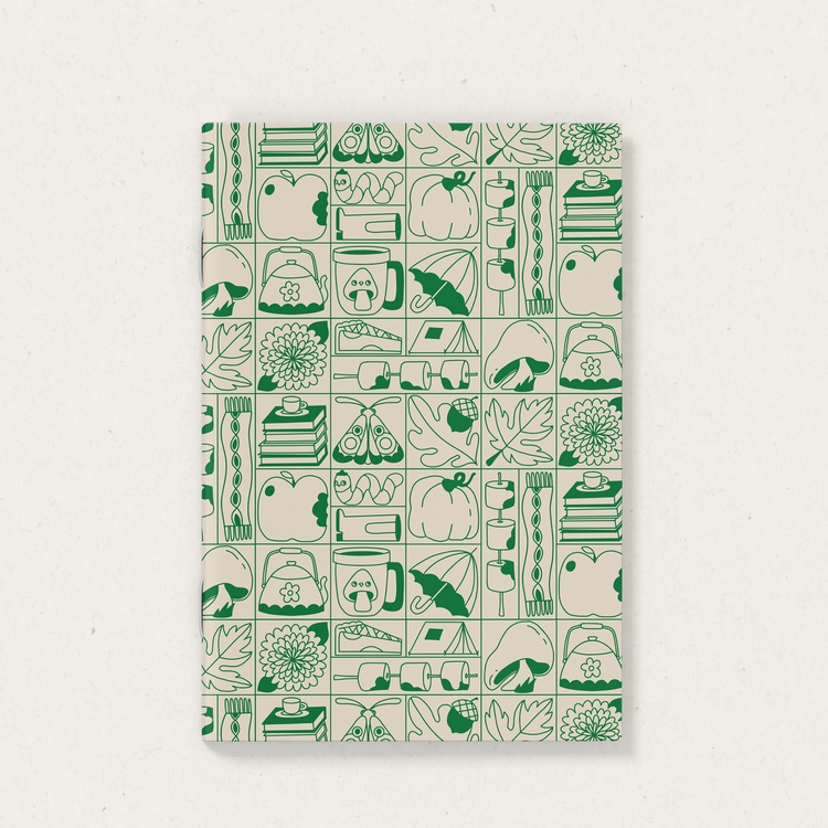 Carnet de notes Grille d'automne vert [pages blanches]
