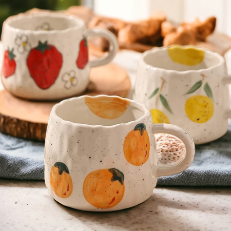 Tasse en céramique Fruits [modèles variés]