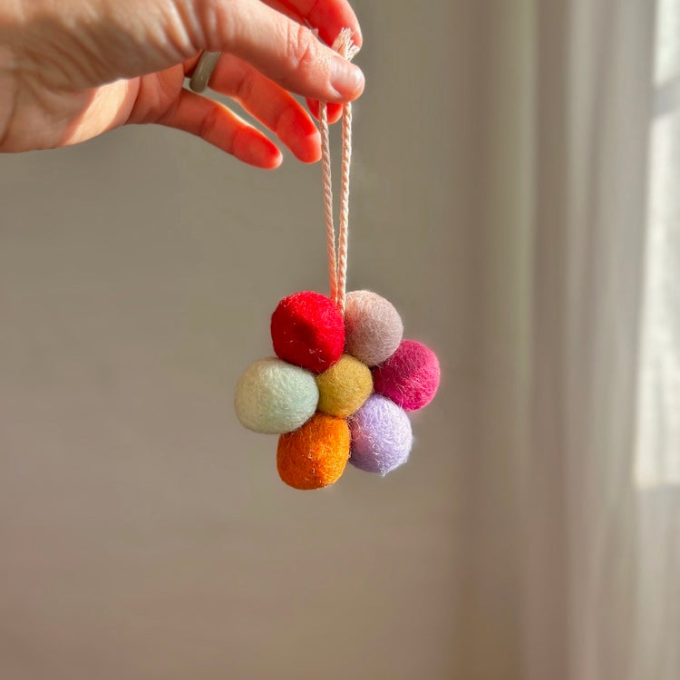 Wool flower ornament