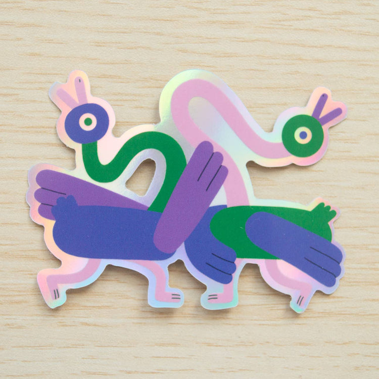 Autocollant holographique Dancing Duck