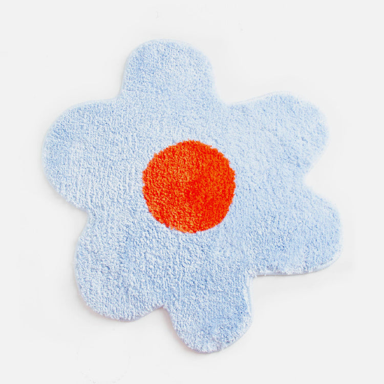 Blue Flower Bath Mat