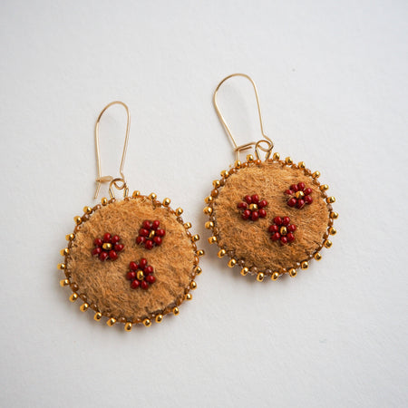 Floral moose earrings