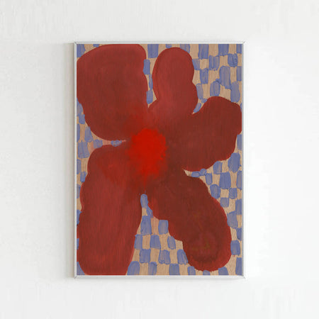 Affiche 'Flowers with Checks 06'