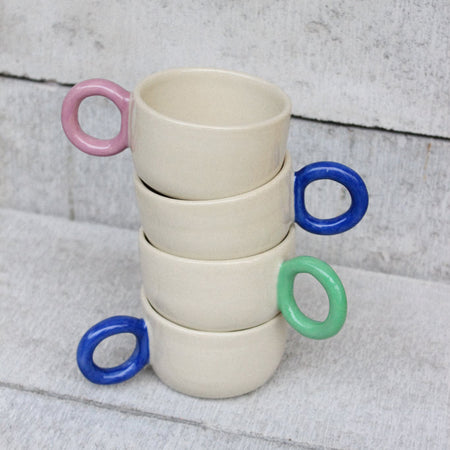 Tasse à anse anneau coloré [couleurs variées]