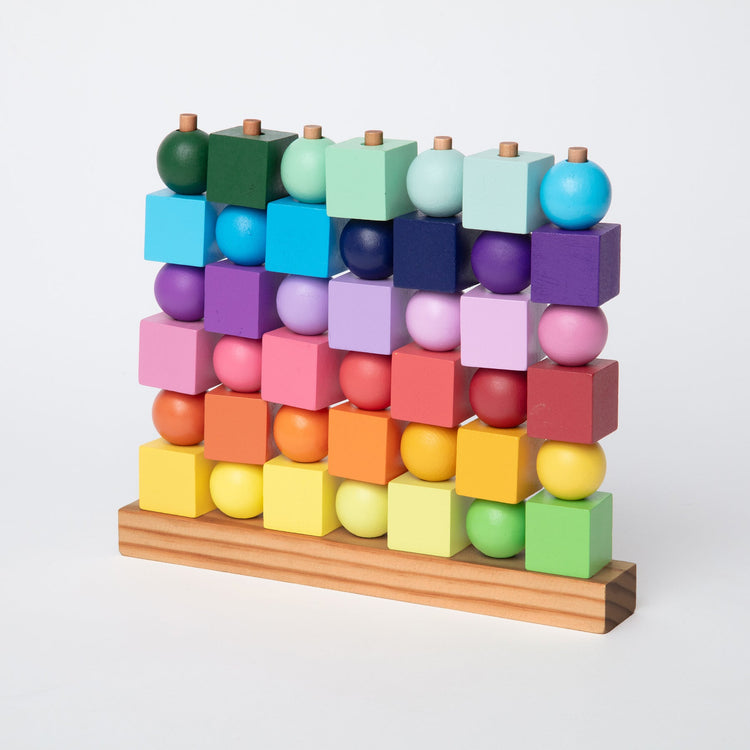 Jeu Puissance 4 arc-en-ciel en bois