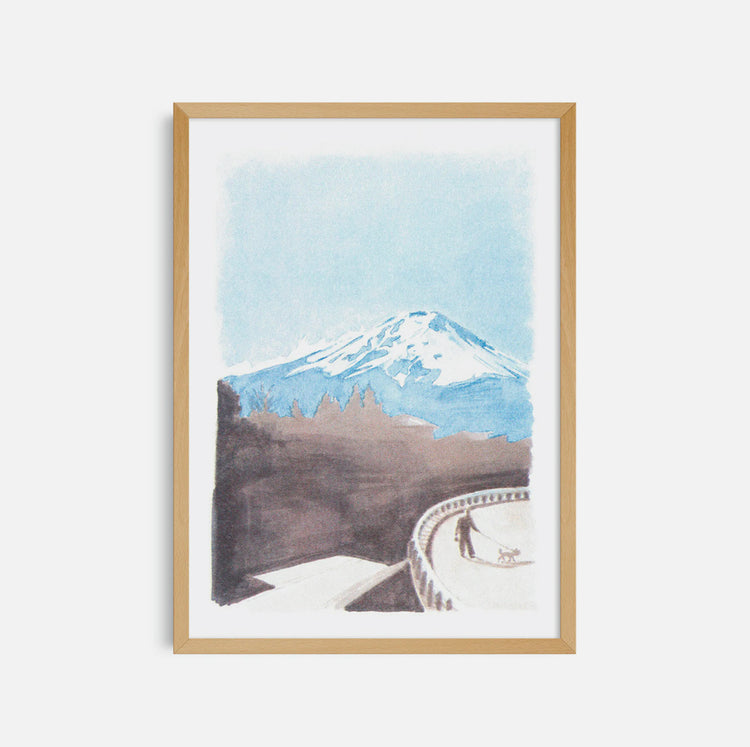 Affiche risographie 'Dans le train retour de Fujikawaguchiko, 2009'