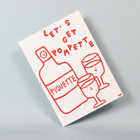 Affichette carte postale Let's get pompette