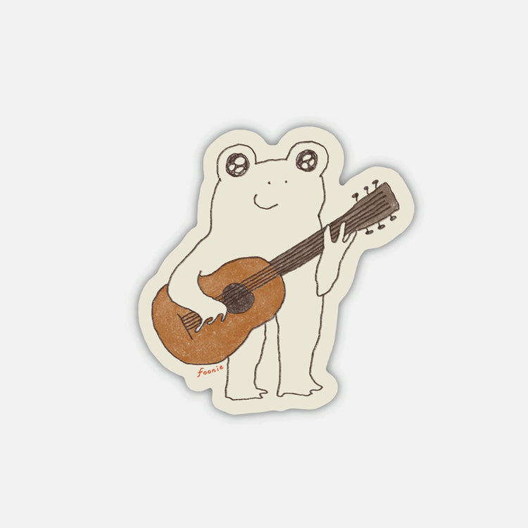 Autocollant Grenouille guitariste