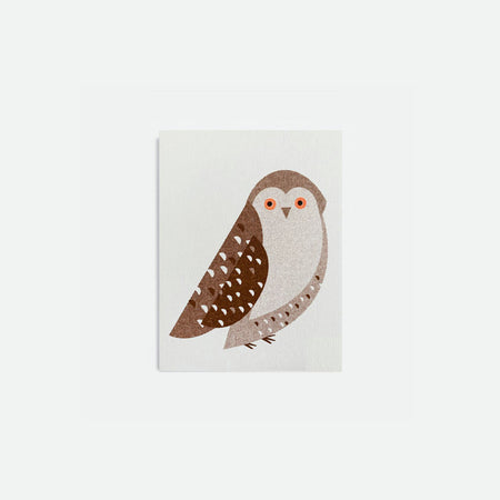 Petite carte / affichette risographie Hibou