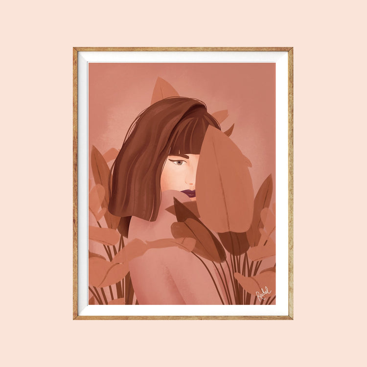 Poster 'Brunette in the leaves' 