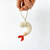 Recycled Wool Shrimp Ornament