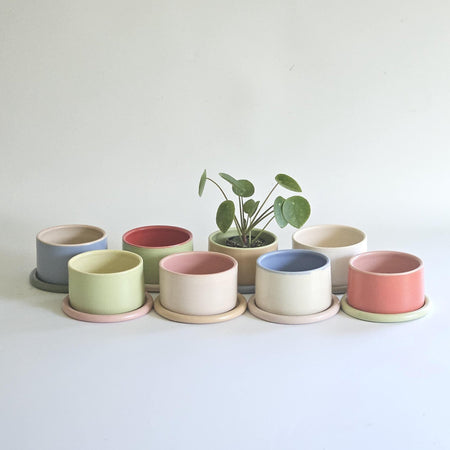 Pot à plante tricolore