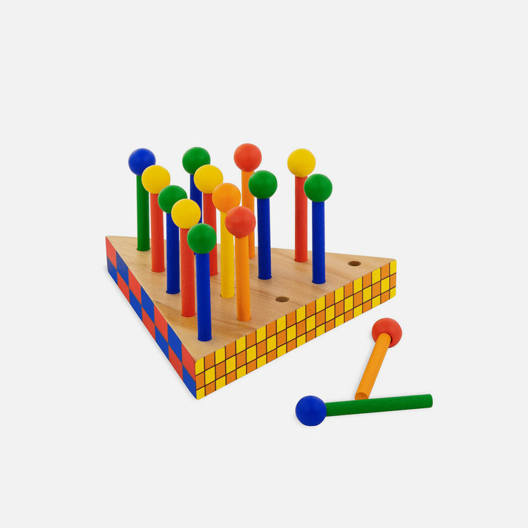 Wooden peg game