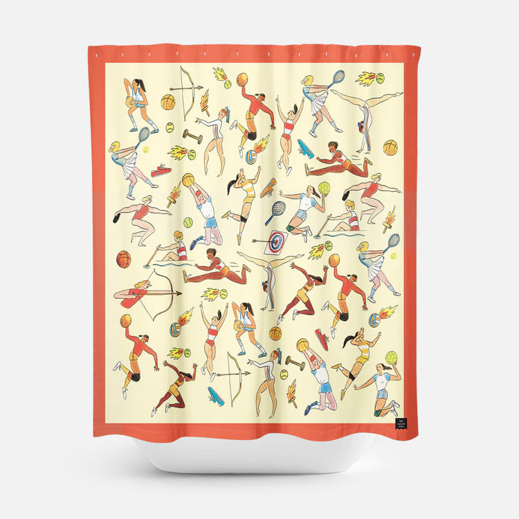 'They play' shower curtain