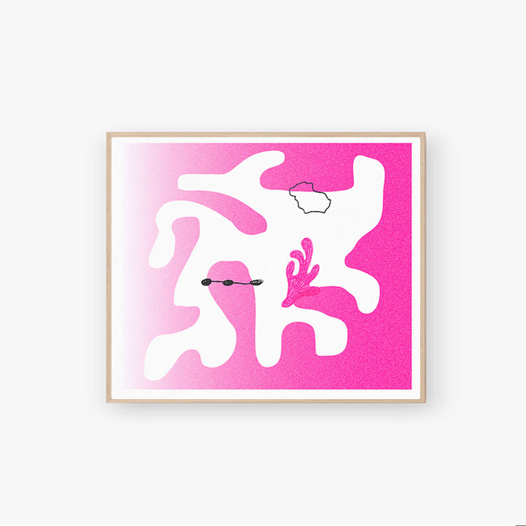 Affiche risographie 'Les Algues'