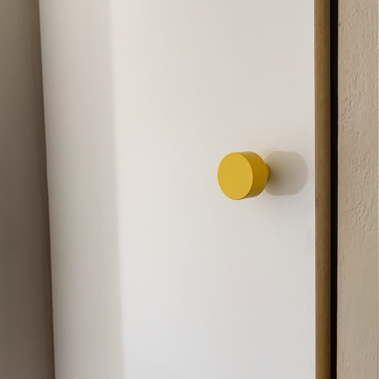Poignée bouton rond jaune