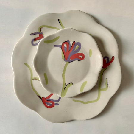Assiette florale lavande et rose [formats variés]