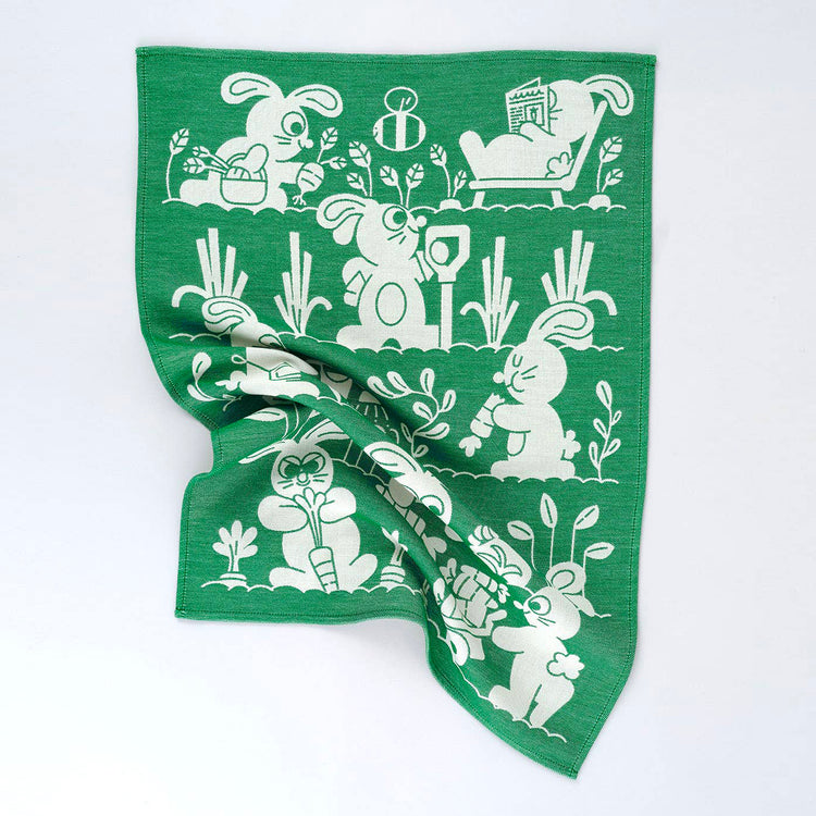 Garden Rabbits Dish Towel