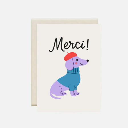Carte de souhaits Teckel Merci