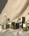Vase mini rayures vertes