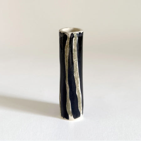 Vase mini rayé noir et vert