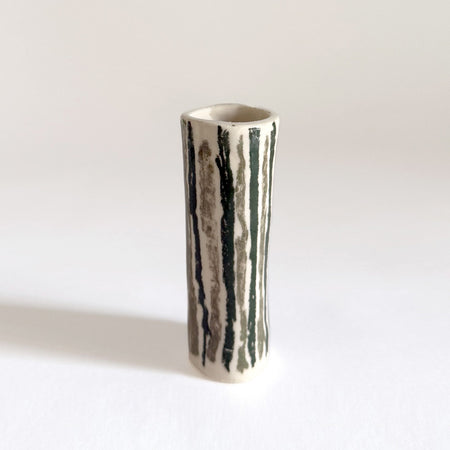 Vase mini rayures vertes