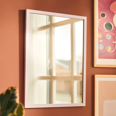 Mirror with lilac wooden frame