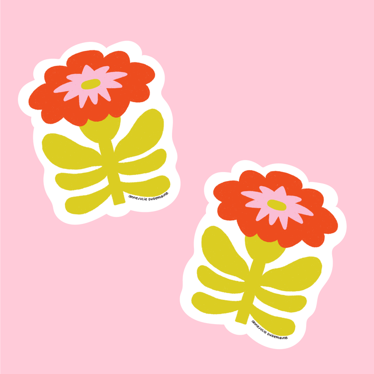 Autocollant Fleur rétro