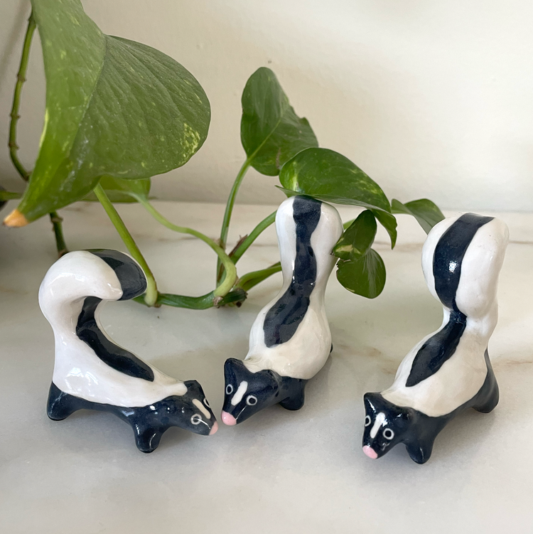 Ceramic Skunk Figurine