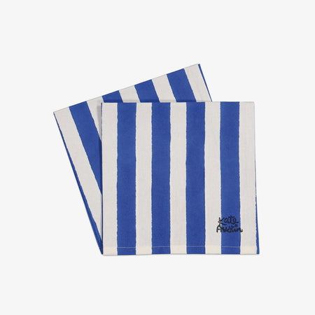 Set of 6 blue striped napkins