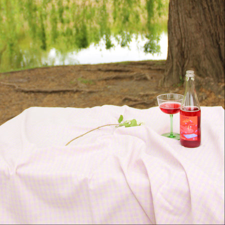 Lilac gingham tablecloth