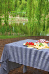Black gingham tablecloth