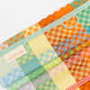 Linge à vaisselle Damier vert-orange