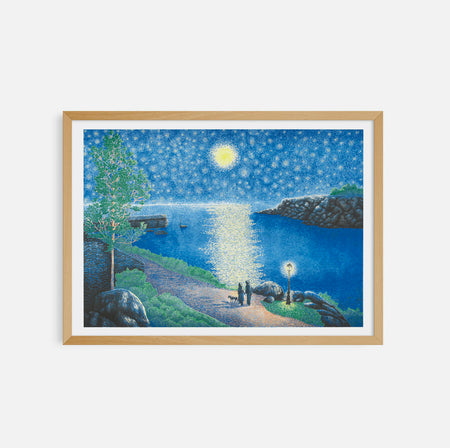 Affiche risographie 'La Nuit étoilée (Vincent van Gogh)'