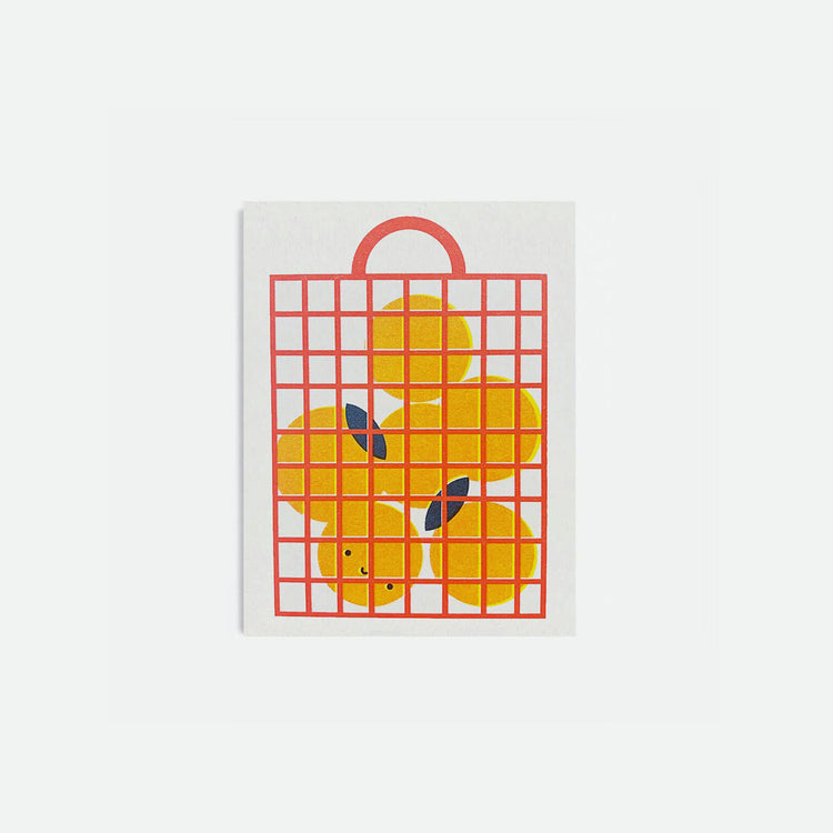 Small Oranges risograph card / poster