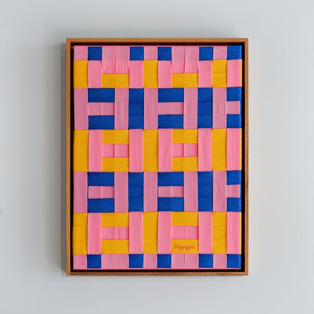 Oeuvre murale en tressage 'AHHH'