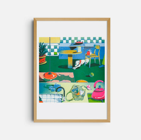 Risography poster 'Quad in room'