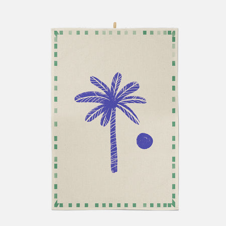 Blue palm tree dishcloth