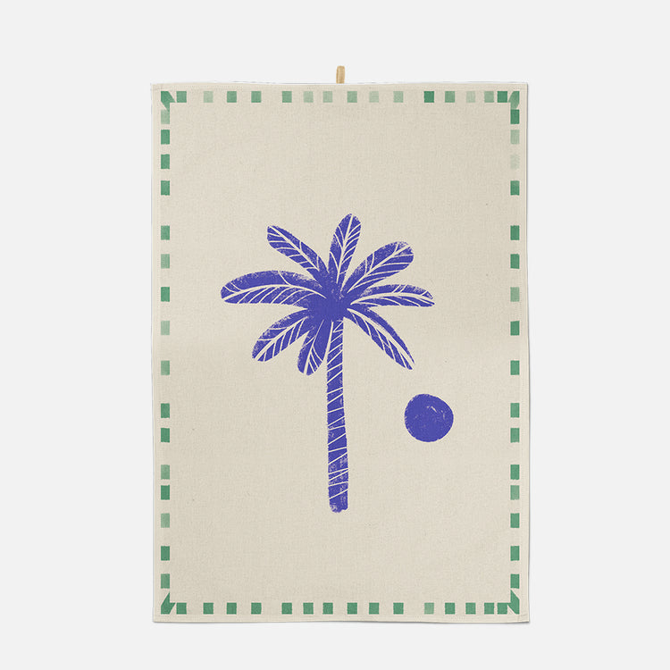 Blue palm tree dishcloth
